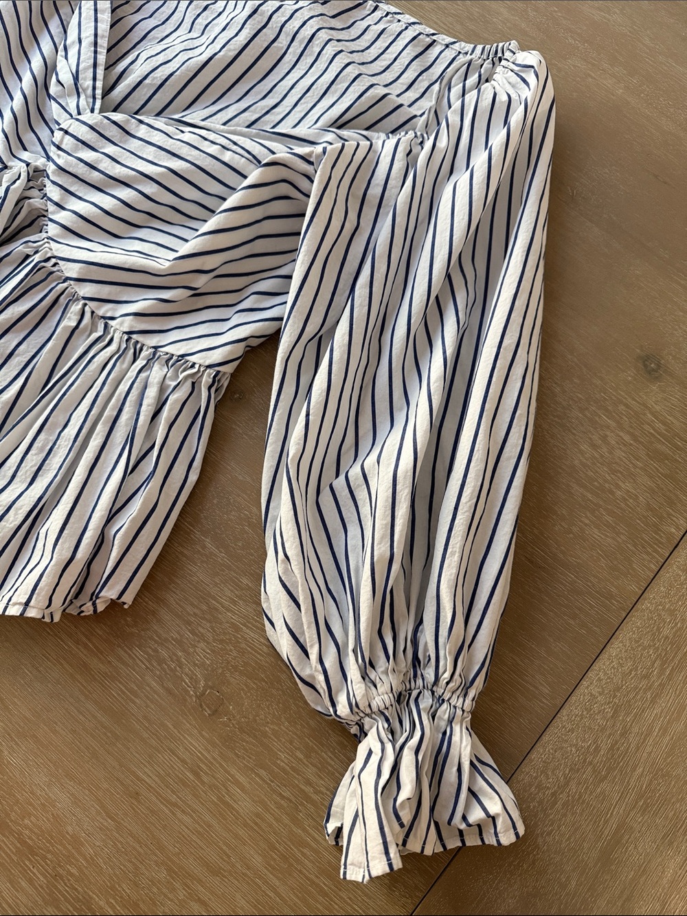 EXPRESS Striped Peplum Blouse | XL - Picture 4 of 7